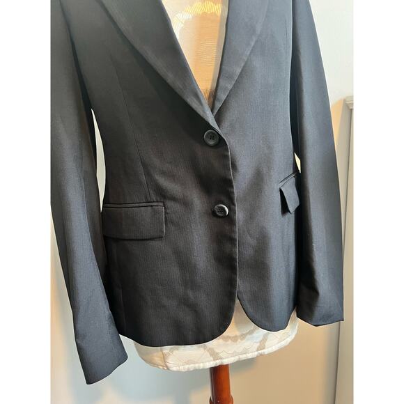 Linden Grey Women's Classic Black Button Up Blazer Regular Size 2 - Picture 2 of 10